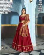 Vichitra Silk Lehenga Set With Sequins And Thread Embroidery Work