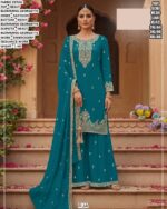 Premium Embroidered Georgette Dress Material Set