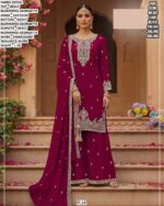 Premium Embroidered Georgette Dress Material Set