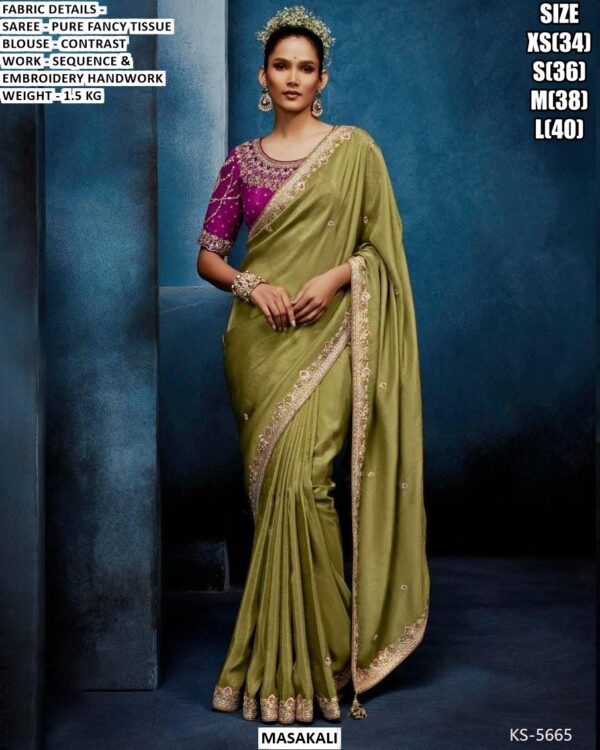 Pure Fancy Tissue Saree For Women