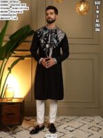 Men’s Viscose Silk Kurta Pajama With Sequence Embroidery
