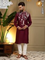 Men’s Viscose Silk Kurta Pajama With Sequence Embroidery