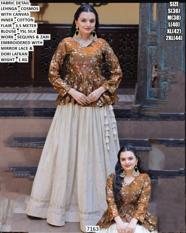 Stylish Lehenga Set With Sequins, Mirror Lace And Flair