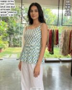 Premium Cotton Summer Top With Printed Work