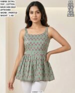 Premium Cotton Summer Top With Printed Work