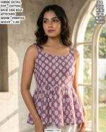 Premium Cotton Summer Top With Printed Work