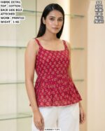 Premium Cotton Summer Top With Printed Work