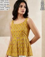 Premium Cotton Summer Top With Printed Work