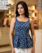 Premium Cotton Summer Top With Printed Work