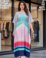 Premium Heavy Franch Crape Kaftan With Printed Work