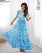 Elegant Printed Party Wear Dress For Women