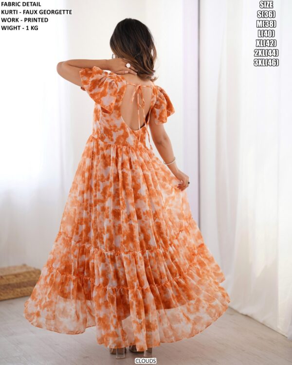 Elegant Printed Party Wear Dress For Women