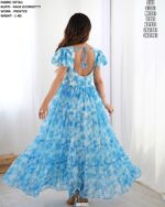 Elegant Printed Party Wear Dress For Women