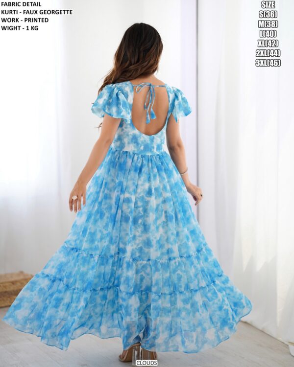 Elegant Printed Party Wear Dress For Women