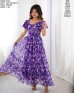 Elegant Printed Party Wear Dress For Women