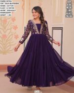 Women's Faux Blooming Gown With Sequance Embroidery Work