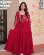 Women's Faux Blooming Gown With Sequance Embroidery Work