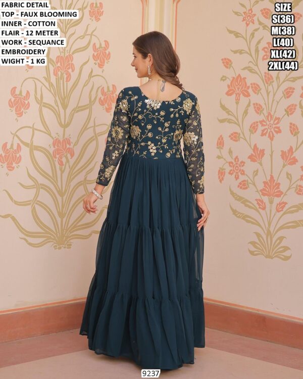 Women's Faux Blooming Gown With Sequance Embroidery Work