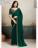 Women’s Fendy Chiffon Saree With Zarkan Work Blouse