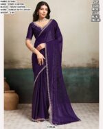 Women’s Fendy Chiffon Saree With Zarkan Work Blouse