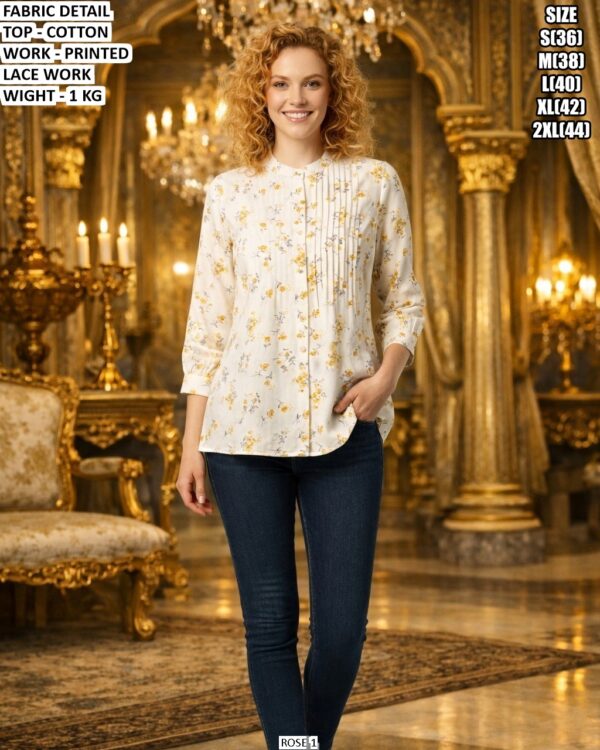 Casual Wear Cotton Top With Lace Detail