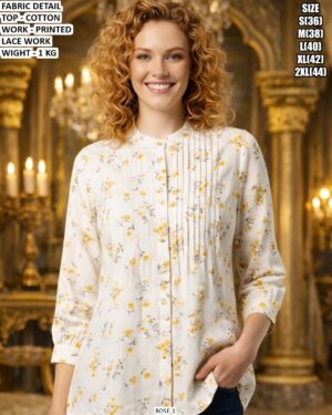 Casual Wear Cotton Top With Lace Detail