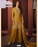 Premium Real Chinon Silk Suit Set With Beads Work