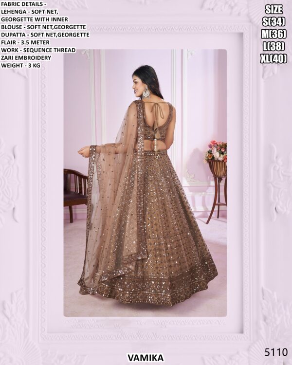 Designer Soft Net Georgette Lehenga Set With Sequence Thread Zari Embroidery
