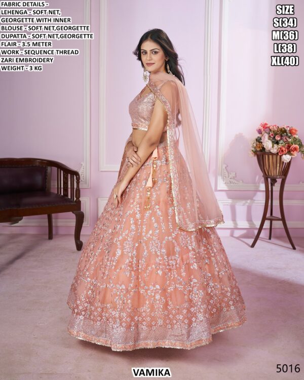 Designer Soft Net Georgette Lehenga Set With Sequence Thread Zari Embroidery