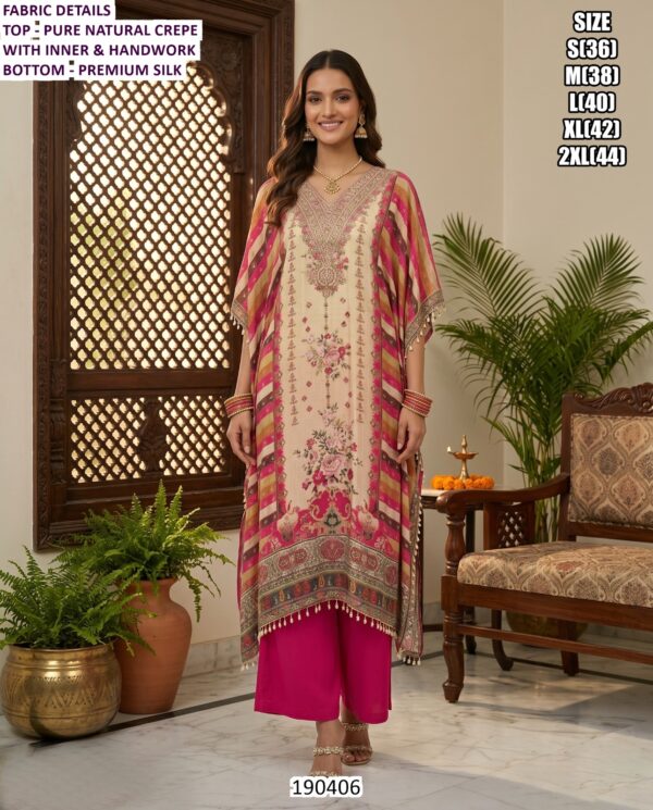 Designer Natural Crepe Ethnic Set For Women