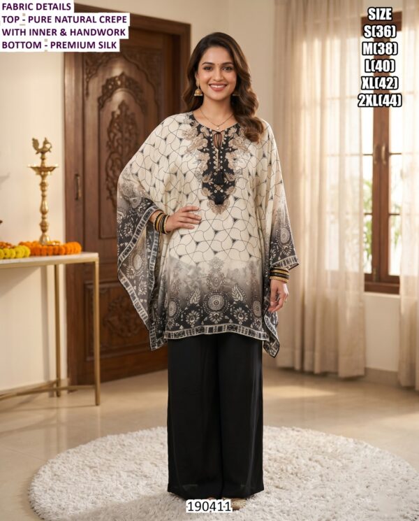 Designer Natural Crepe Ethnic Set For Women