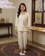 Designer Chinon Silk Kurta Pant Set For Women
