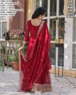 Premium Faux Blooming Gown Set With Embroidery Sequance Work