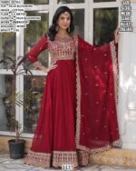 Premium Faux Blooming Gown Set With Embroidery Sequance Work