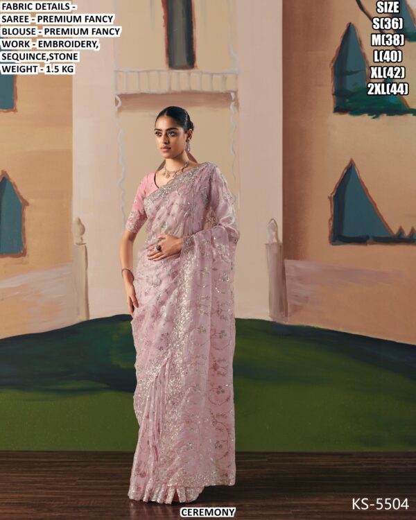 Premium Fancy Embroidered Saree For Festive And Party Wear