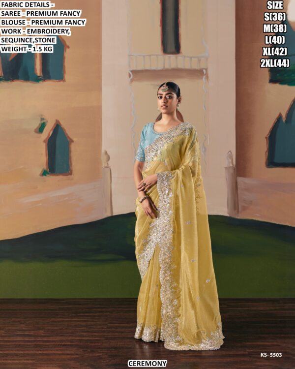 Premium Fancy Embroidered Saree For Festive And Party Wear