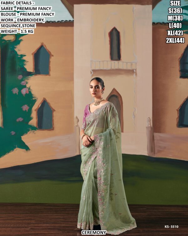 Premium Fancy Embroidered Saree For Festive And Party Wear