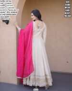 Cosmos Gown Set With Real Mirror And Zari Embroidery Work