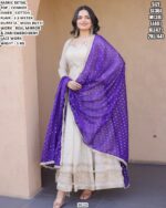 Cosmos Gown Set With Real Mirror And Zari Embroidery Work