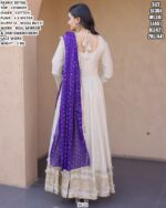 Cosmos Gown Set With Real Mirror And Zari Embroidery Work