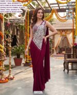 Exclusive Georgette Saree With Stylish Beads Work Blouse