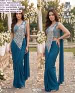 Exclusive Georgette Saree With Stylish Beads Work Blouse