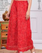 Comfortable Ethnic Plazo With Border Lace Detailing