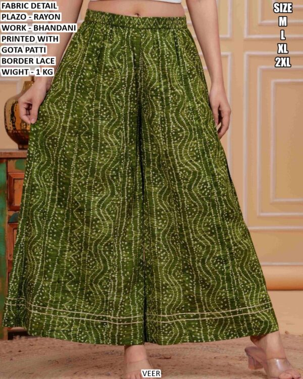 Comfortable Ethnic Plazo With Border Lace Detailing