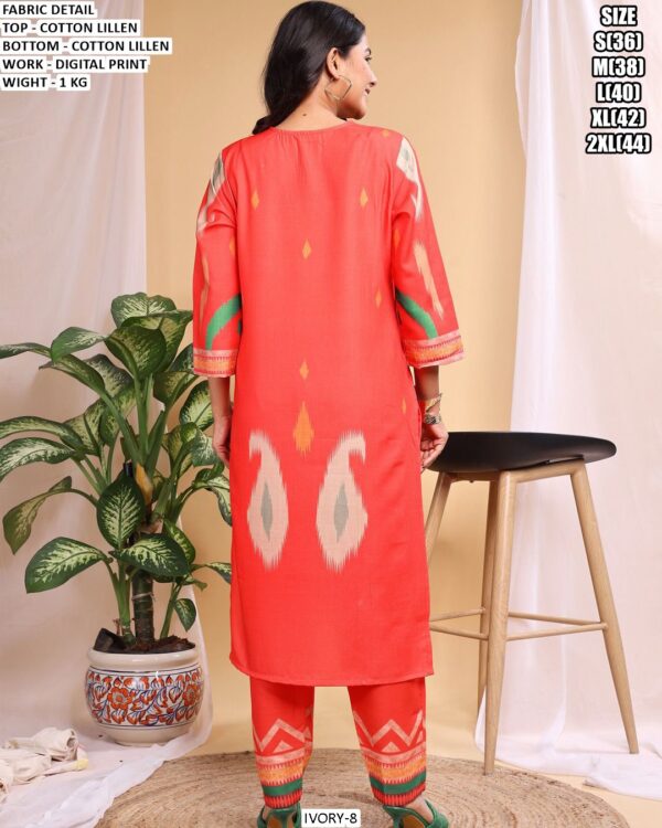 Beautiful Cotton Lillen Co Ord Set With Digital Print