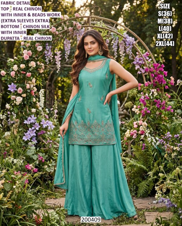 Women’s Occasion Wear Palazzo And Dupatta Set