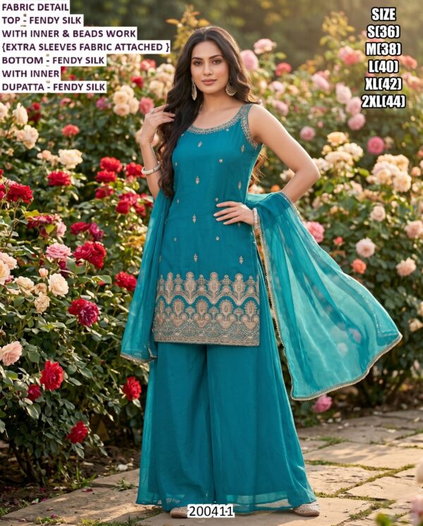 Women’s Occasion Wear Palazzo And Dupatta Set