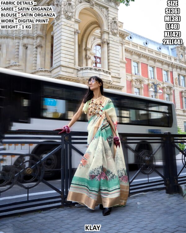 Luxury Digital Print Saree For Festive And Party Wear