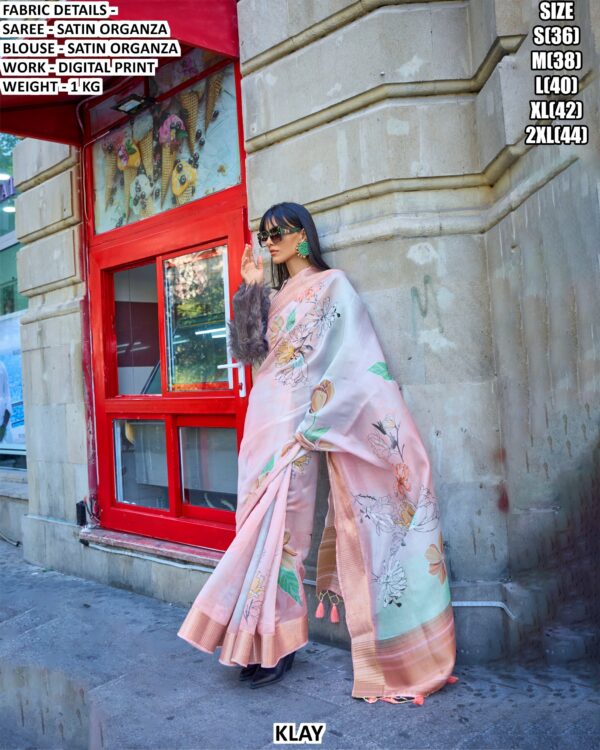 Luxury Digital Print Saree For Festive And Party Wear