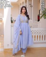 Elegant Mal Chanderi Suit Set With Beads Embroidery